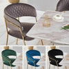 Grey Velvet Dining Chairs with Gold Legs Modern Dining Chair with Diamond Stitch