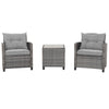 3 Piece Patio Rattan Sofa Set Backyard Outdoor Wicker Conversation Set