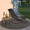 Rocking Lounger Chair Zero Gravity Rocker Outdoor Patio Garden Recliner Black