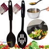 Solid Slotted Spoon Nylon Black Non Stick Cooking Serving Kitchen Heat Resistant