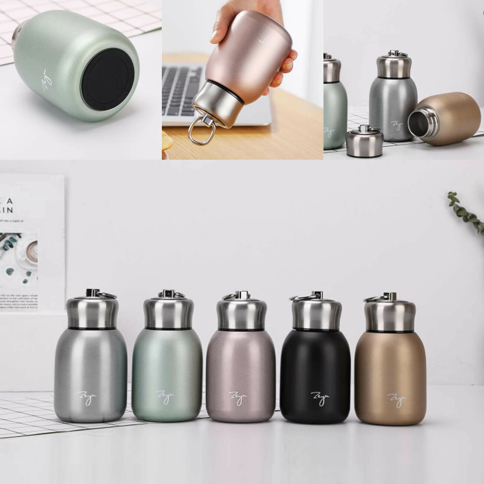 Small Stainless Steel Mini Thermos Cup Travel Drink Mug Coffee Cup Sta Quildinc