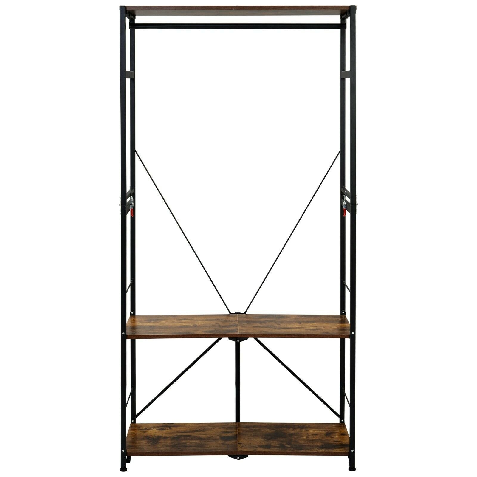 182 Large Cloth Rails Hat Coat Rack Stand Clothes Shoe Rack Hanger Hooks Shelf