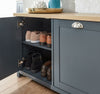 Blue Oak Top Shoe Storage Cabinet 2 Door Cupboard Two Tone Hallway Unit