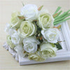 10 Heads Silk Rose Artificial Flowers Fake Bouquet Buch Wedding Home Party Decor