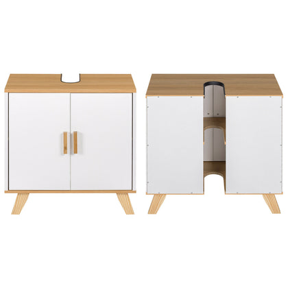 Bathroom Wall Cabinet Storage MDF Cupboard with Door Shelves Cupboard White