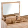 Dressing Table Set Cushioned Stool Flip-up Mirror Drawer Chipboard Wood