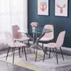 Set of 2/4/6 Velvet Dining Chairs Padded Seat Metal Legs Kitchen Home Office UK