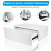 Bedside Table Floating Nightstand Wall-Mounted Shelf with Drawer White Wooden