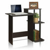 Home Office Wooden Study Desk with 3 Shelves - Brown and Black Finish