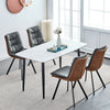 Set of 2 Dining Chair Grey Faux Leather Double Layer Padded Seat Dining Room New