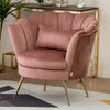 Plush Pink Velvet Armchair Tufted Accent Lounge Living Room Single Sofa Chairs