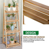 4 Tier Ladder Wall Shelf Bookcase Shelving Unit Wood Storage/Displa
