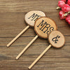 Wedding Cake Topper Personalised Mr & Mrs Table Decoration Favour Rustic Wood 3p