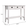 White Console Table Hallway Side Desk w/3 Drawers & Shelf Worktop Furniture
