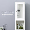 Bathroom Floor Storage Cabinet with Mirror and Shelves Tallboy Unit
