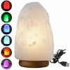 LED Salt Lamp White Himalayan Natural Rock Crystal Healing Ionizing Night Light