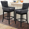 Breakfast Kitchen Counter High Chairs Bar Stools Wood Legs Barstools Dark Grey