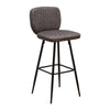 Vintage 2x Bar Stools Breakfast Chairs Dining Chair High Legs Kitchen Dark Grey