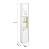 White Bathroom Cabinet Tallboy Cupboard Storage Unit w/Mirror&Door Shelf 180 CM