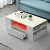Modern Coffee Table 2-Drawer Side Table High Gloss Living Room Furniture White