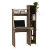 Oak and Grey Computer Laptop Desk Table Workstation 5 Shelves Home Office