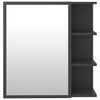 Bathroom Mirror Cabinet Grey Chipboard Washroom Wall Storage Rack Unit