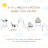 3-in-1 Baby Highchair Adjustable Infant Rocking Chair Booster Seat W/ Storage