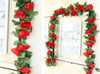 16Heads 7Ft Artificial Faux Silk Flower Rose Leaf Garland Vine Home Party Decor
