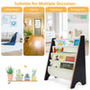 4 Tier Kids Wooden Bookcase Sling Storage Chest Children Book Shelf Organizer