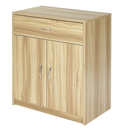 Modern Beech 2 Door Storage Cabinet Sideboard Buffet with Drawer