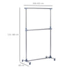 Adjustable Clothes Rail Garment Rack Display Stand with Shelves 2 Tiers