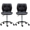 2x Cushioned Computer Desk Office Chair Chrome Legs Lift Swivel Adjustable Small