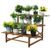 Large Ladder Flower Shelf 10~20 Pots Display Rack 3 Tier Plant Stand Home Art De