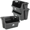 Stackable Plastic Storage Boxes Recycle Bin Baskets Indoor Outdoor Garden Garage
