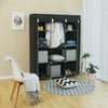 Fabric Canvas Wardrobe With Hanging Rail Shelving Clothes Storage Cupboard Cover