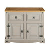 Corona Sideboard Grey 2 Door 2 Drawer Cupboard - Mexican Solid Pine