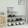 Industrial Metal Wire 12 Storage Cube DIY Shelving Unit Bookcase Organiser Black
