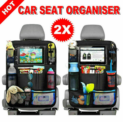 Car Back Seat Organiser PU Leather Magazine Multi-Pocket Storage Hanging Bag