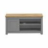 Lisbon Small TV Unit Cabinet Stand Media 1 Door 2 Shelf 99cm Grey Oak