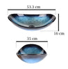 Boat Shape Bathroom Basin Tempered Glass Countertop Sink Cloakroom Wash Bowl Set