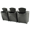 Recycle Bins 25L x 3 Food Stackable Waste Recycling Lids Kitchen Garden Dustbin