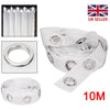 Hot 10M Eyelet Curtain Tape 80 Rings Accessories Sewing Silver Curtains Blinds