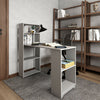 Computer Desk Laptop Study PC Table Home Office Corner Desk With Shelves Grey