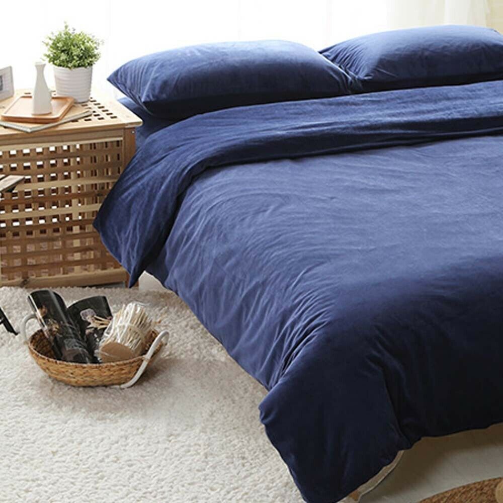 Single Teddy Fleece Duvet Cover with Pillow Case Thermal Warm Bedding Set
