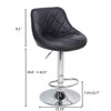 2 PCS Adjustable PU Leather Gas Lift Faux Kitchen Chair Breakfast Bar Stool