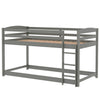 Wooden Bunk Bed w/ Ladder Single 3ft Solid Pine Wood Bed Frame Kids Sleeper Grey