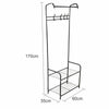 Clothes Shoe Rack Hanger Metal 4 Hooks Hat and Coat Stand Hook Shelf Black/White