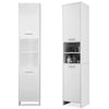 Bathroom Cabinet Shelf 2 Doors Tallboy Cupboard Tall Storage Unit White 185 CM