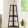 Corner Ladder Shelf 5 Tier Wooden Fan-Shaped Display Stand Storage Rack Bookcase