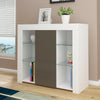 Modern Cabinet Cupboard sideboard TV Unit Brown & White with FREE RGB LED Lights